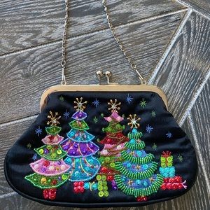 Black Christmas tree purse